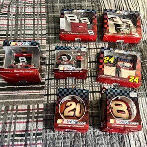 NASCAR Dale Earnhardt Jr/Sr Christmas Ornament Decor Mixed Lot of 7 Trevco Sets